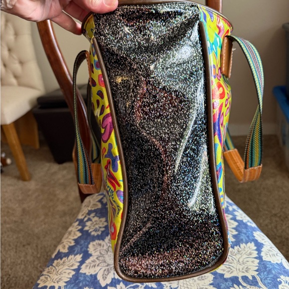 Consuela Vibrant Psychedelic Tote with Leather Trim - Picture 3 of 11